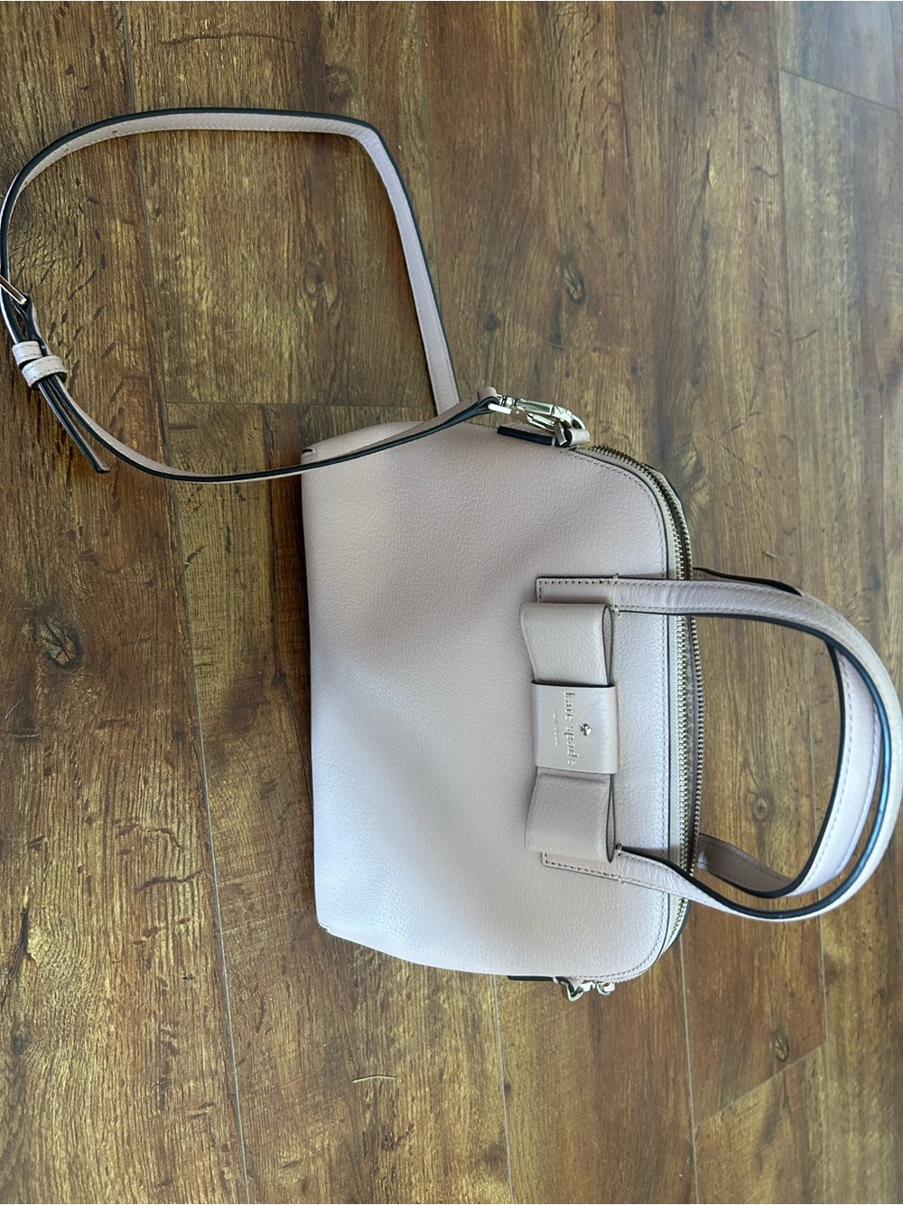 kate spade mauve bow shoulder satchel